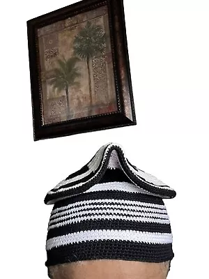 Traditional Ngiri Black And White African Toghu  Men’s Cap. • $80
