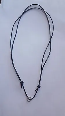 Black  Wax  Leather Cord Sliding Knot Adjustable Necklace Add Your Own Charm • £4.69