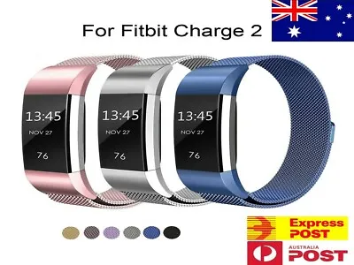$13.29 • Buy For Fitbit Charge 2 Band Metal Stainless Steel Milanese Loop Wristband Strap 