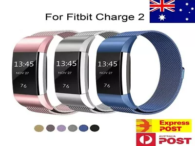 $11.99 • Buy For Fitbit Charge 2 Band Metal Stainless Steel Milanese Loop Wristband Strap 