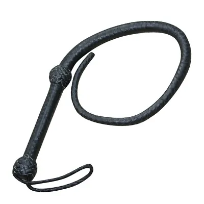 Indiana Jones Bullwhip Genuine Leather Black 3 Feet Long 8 Plait Bull Whip • $18.23