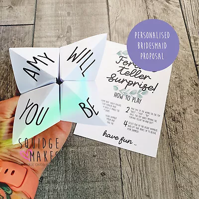 Will You Be My Bridesmaid- Maid Of Honour Card Fortune Teller Reveal Proposal  • £4.15