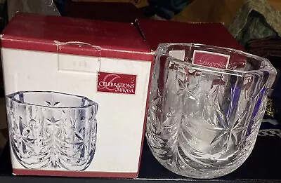 New In Box Celebrations By MIKASA  Voitive Pair 2 Glass Candle Holder • $0.99