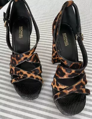 Michael Kors Calf Hair Leopard Print Platform Size 7 • $35