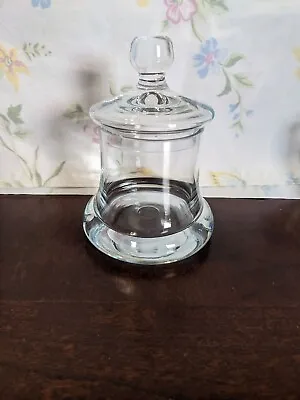 Crystal Condiment Jar With Cover And Spoon. Mustard Jelly Jam Server. Plain • $24