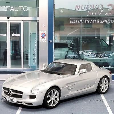 Mercedes SLS AMG Silver 1:43 Scale Die-cast Model Toy Car Deagostini New Open • £10.99