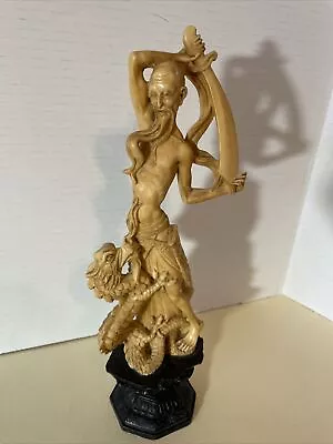 A Santini Sculpture Asian Warrior Dragon Italy Signed 12”  Oriental Mid Century • $47.99