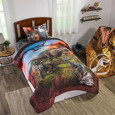 Jurassic World Bedding Comforter Sheets 4pc Teen Boy's Kid's Bed Set Twin • $107.77