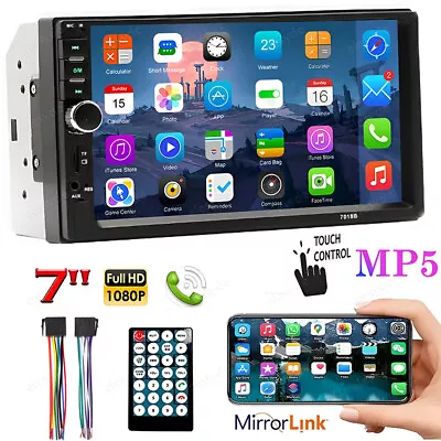 7  Double 2Din Car Stereo Radio Apple/Android Car Play Bluetooth Touch Screen • $29.88