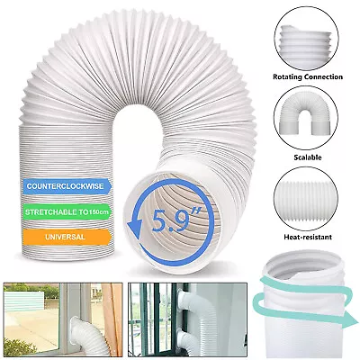 $23.98 • Buy Air Conditioner Hose Pipe 5.9'' Vent Duct Kit Universal Flexible AC Exhaust Hose