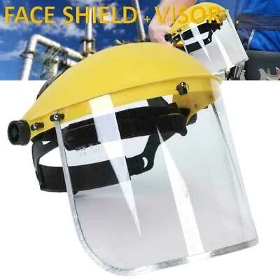 Full Face Shield Clear Flip Up Visor Eye Protection Mask Safety Work Guard New • £9.99