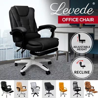 Levede Office Chair Gaming Chairs Computer Recliner Mesh Racing PU Executive • $139.99