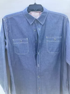 Original Weatherproof Vintage Denim Chambray Long Sleeve Button Up Shirt Large • $12.99