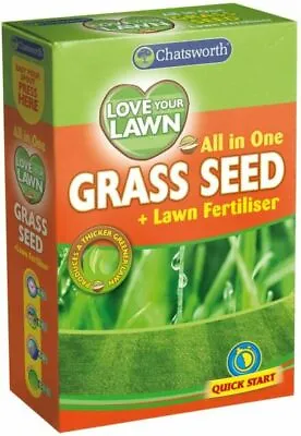 ALL IN ONE GRASS SEED & LAWN FERTILISER Quick Start Garden & Fast Growth 375g • £7.99