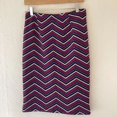 Tu ~ Multi Colour Chevron Pencil Skirt With Elastic Waist ~ Size 10 • £3.99