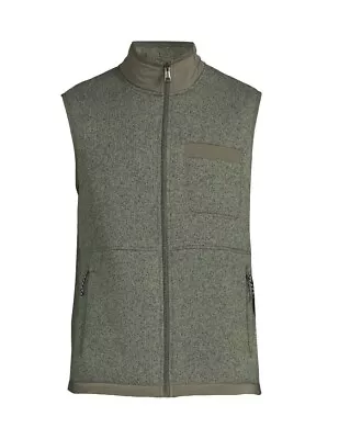 GEORGE Mens Vest Size 2XL 50-52 Fleece Interior Zipped Pockets Olive Green New • $21.88