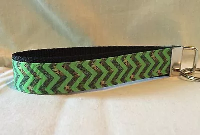 Camo Green Chevron Key Fob Wristlet Key Chain 1 Ribbon Mossy Oak • $7