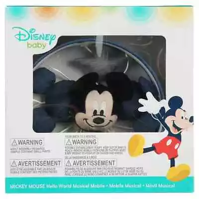 NEW Disney Baby Boy Mickey Mouse Hello World Star Nursery Musical Mobile Navy • $23.94