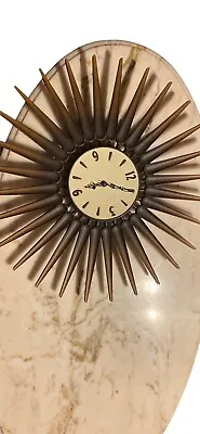 SYROCO SUNBURST WALL CLOCK Vintage Danish MCM Mid Century Modern Nordic Atomic • $320