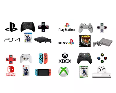 £2.99 • Buy Set Of 6 Computer Themed Cupcake Toppers, Xbox, PS4, Edible / Card, Pre-cut