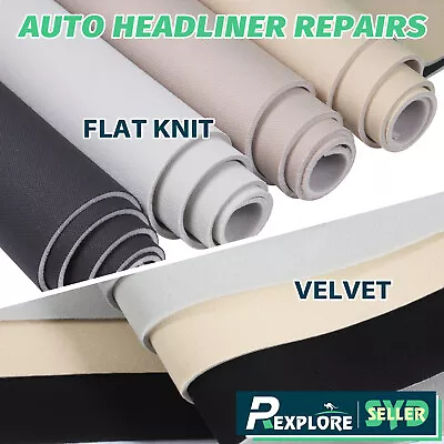 Flat Knit&Velvet Car Headliner Roof Hood Lining Fabric Foam Upholstery Material • $6.99