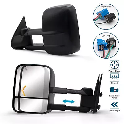 Pair Tow Mirrors For 2003-06 Chevy Silverado 1500 2500 Power Heated Arrow Signal • $87.99