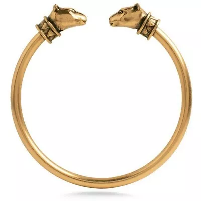 New Gold Plated Egyptian Cat Bracelet Of The Cat Headed Goddess Bastet 8.25  • $47.75