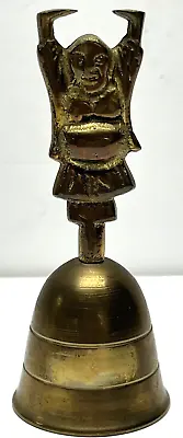 Vintage Brass Figural Happy Buddha Bell Altar Bell • $20