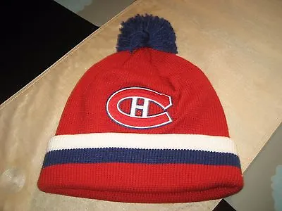 MONTREAL CANADIENS HABS Mitchell & Ness Winter BEANIE POM CUFFED HAT NWT • $14.95
