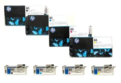 4 X HP Printer Head Designjet 1050 1050C 415 3/8in / No. 80 BK/C/M/Y • $1272.67