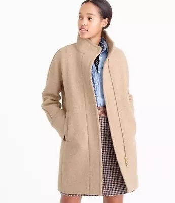 J.Crew Mercantile Womens Beige Wool Blend Pockets Long Sleeve Full Zip Coat 18 • $25.20