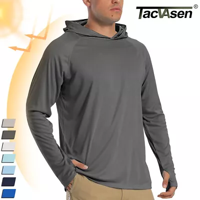 UPF50+ Men's Long Sleeve Sun Skin Protection T-Shirts Outdoor Fishing Hoodies US • $18.98