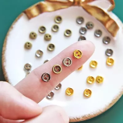 6mm / 0.24  Mini Metal Round Buttons Doll Clothes Buttons Doll Size Dresses... • $17.32