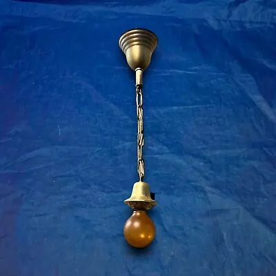 Rewired Single Antique Brass Pendant Fixture 37A • $210