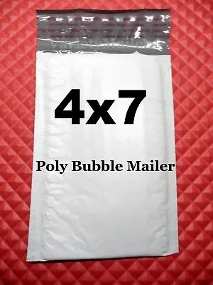 50 Small Poly Bubble Mailers (#000) 4''x 7'' Little Padded Envelopes 4x7 • $16.75