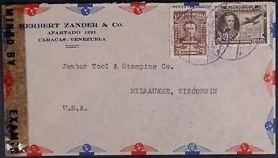 MayfairStamps Venezuela 1940 Hebert Zander & Co. Caracas Censored To Milwaukee W • $1