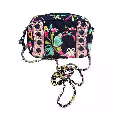 Vera Bradley Mini Chain Crossbody Purse Bag Ribbons Print Navy Floral Butterly • $30