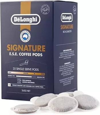 Delonghi E.S.E. Coffee Pods Signature 25 Pack (DLSL011) - Rich Full-Bodied • $32.49