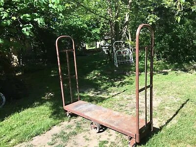 Vintage Industrial Steam Punk Cart/ Hotel/Airlines/train Carry Luggage Shelf • $225