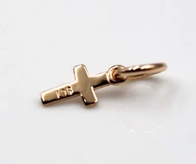 Genuine 9ct 9kt Tiny Very Small Plain Rose Gold Cross Pendant / Charm -Free Post • $62.95
