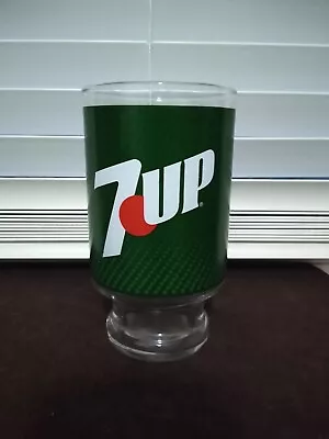 7-Up Soda Vintage 1970's Bubbles Footed Drinking Glass Tumbler • $8