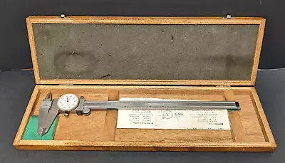 Mitutoyo 505-645-50 12  Dial Caliper W/ Original Wooden Mitutoyo Carry Case • $134.95