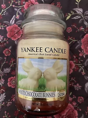 Yankee Candle White Chocolate Bunnies 22oz Large Jar Rare 2014 Discontinued • £10