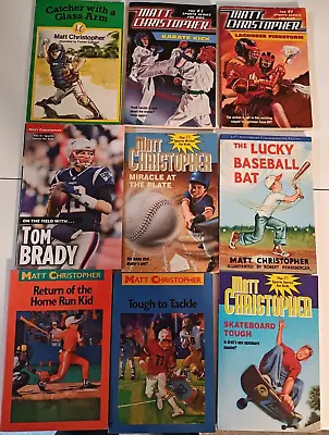 Lot Of 9 - Matt Christopher - Paperback Chapter Books-Fast Paced Sports Fiction • $28