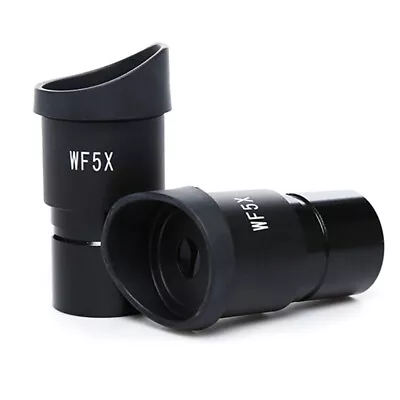 2PCS WF5X Stereo Microscope Eyepieces With Rubber Eye Cups Mount 30.5mm • $15.19