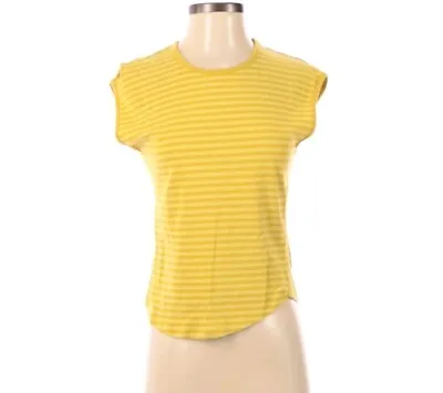 Womens J. Crew Top Size Small Yellow Stripes Tee Shirt Prep Casual • $12