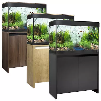 Fluval Roma Bt Led Aquariums 90 125 200 240l Oak Walnut Black Cabinet Fish Tank • £357.99