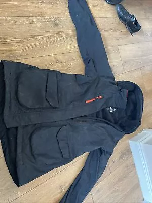 Musto Womens BR1 Long Jacket In Black & Fire Orange Size UK 10 • £80