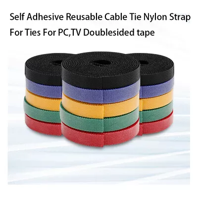 Self Adhesive Reusable Cable Tie Nylon Strap For Ties For PCTV Doublesided Tape • $4.57