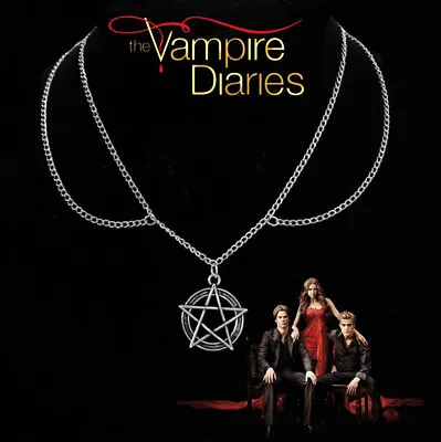 The Vampire Diaries Antique Silver Pentagram Multi-Chain Pendant & Chain Set • $8.59